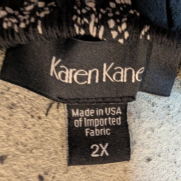 Karen Kane In Full Bloom Tiered Dress Black & White With Tie Waist Sz 2x - Picture 13 of 17